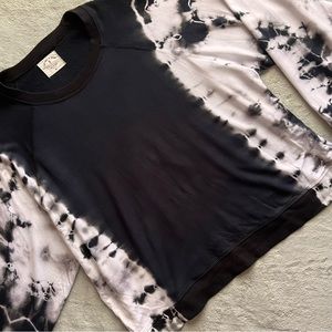 Electric & Rose Presley Cozy Tie Dye Slouchy Lounge Sweatshirt Onyx Cloud Black